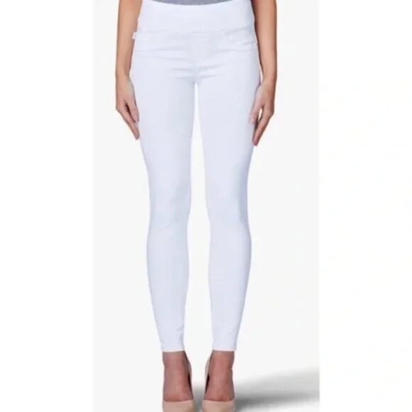 Rock & Republic Jeans Women's 14 White Denim Rx Fever Pull-on Slimming Pants - Picture 1 of 13